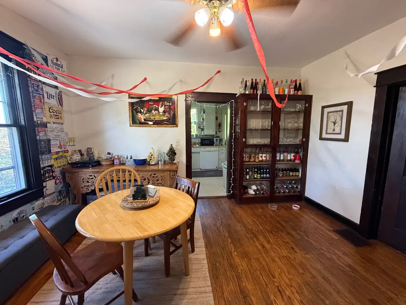 Dining room with built-in china cabinet